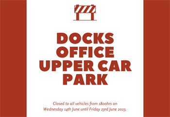 Docks office parking closure logo