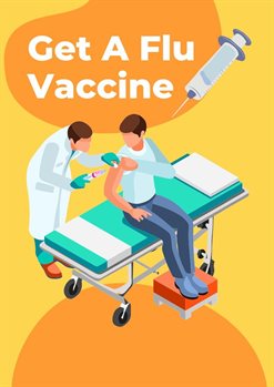 Orange Yellow Creative In Get A Flu Vaccine On Poster Templates