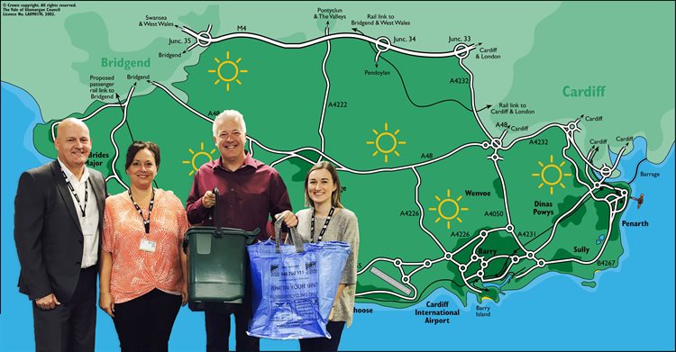 Derek collecting his recycling containers