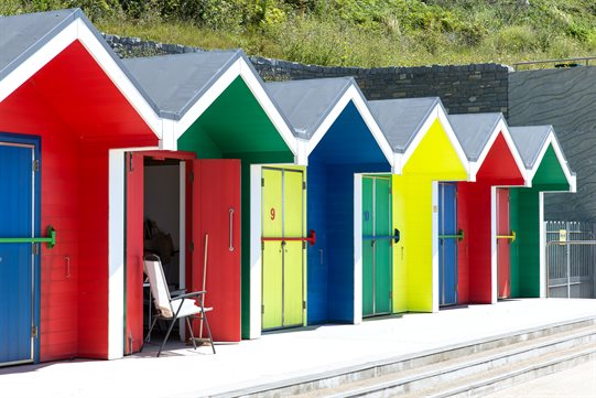 Barry Island Beach Huts with deckchair