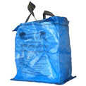 blue cardboard recycling bag