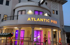 'Atlantic Pier' lit at night for filming