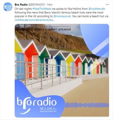 Bro Radio Beach Huts interview - tweet