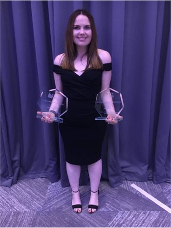 Jemma Cox with her awards