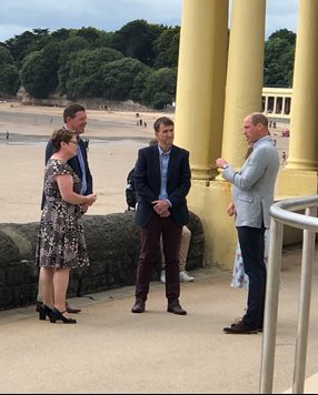 Royal visit Barry Island - Nia, Marcus, Rob, Dke and Duchess