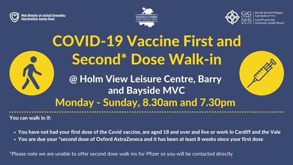 first and second dose walk-ins