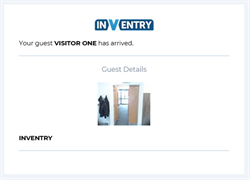 InVentry Visitor system arrival notification