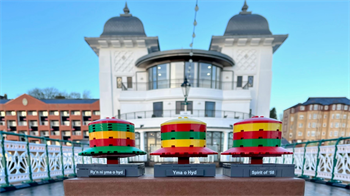 Lego Cymru bucket hats at Penarth Pavilion