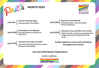 Pride Month Calendar