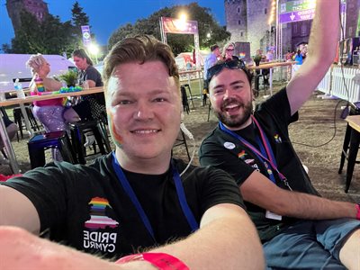 Lee Boyland and his husband at Pride