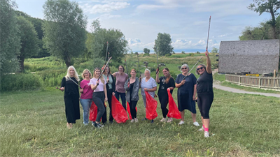 staff litter picking at porthkerry