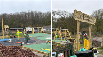 Works at Porthkerry play area