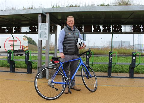 Council Officer with Cycle 2 Work bike