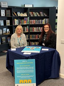 Unpaid carers hub team at Cowbridge library