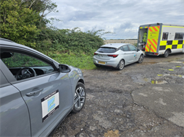 Enforcement vehicle at JOS A48