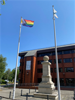 LGBT Flag outside civic offices 2023