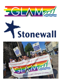 GLAM and Stonewall logos