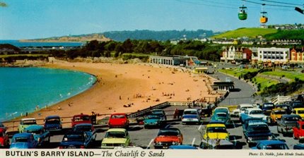 Butlins,-Barry-Island.-Chairlift-&-Sands